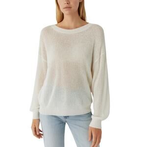 Aritzia Wilfred Drop-shoulder Open-stitched Sweater in Off White size Medium